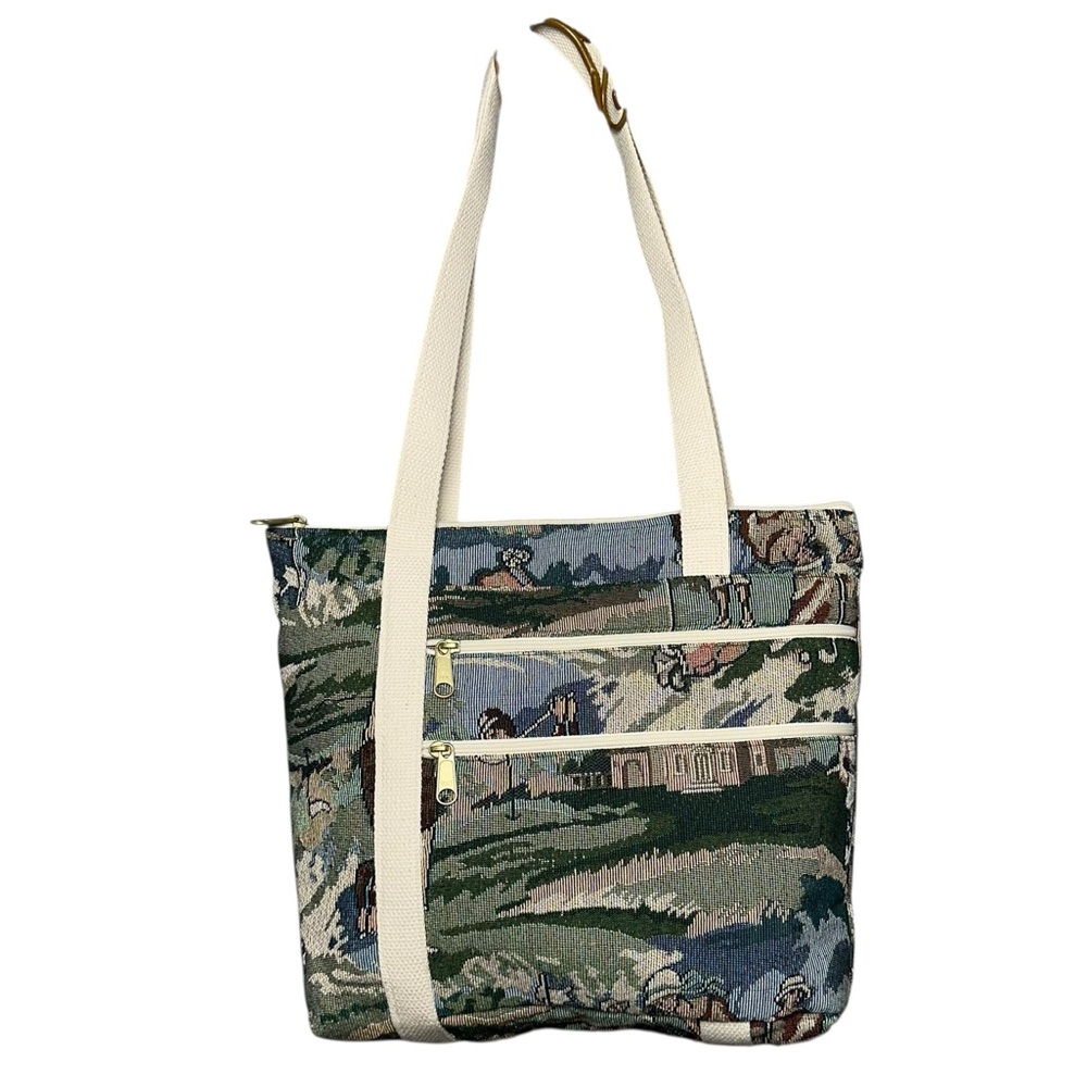 Vintage Tapestry Tote Bag - Golf Theme